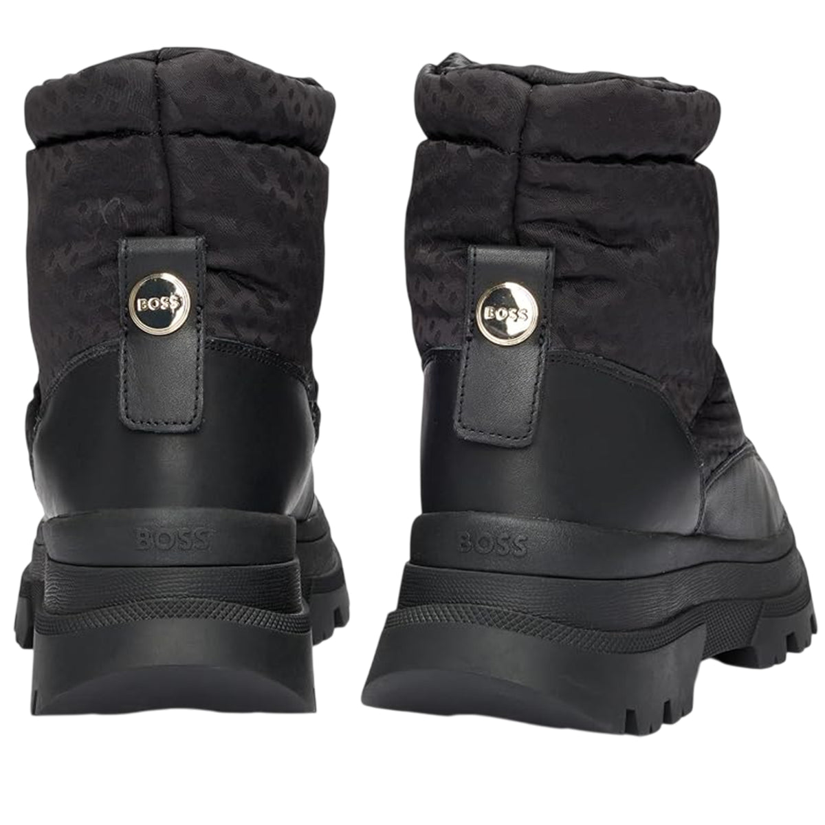 Black - Back - Boss Womens-Ladies Foster Leather Ankle Boots