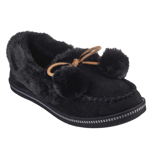Black - Front - Skechers Womens-Ladies Cosy CampF Moccasin Flat Slippers