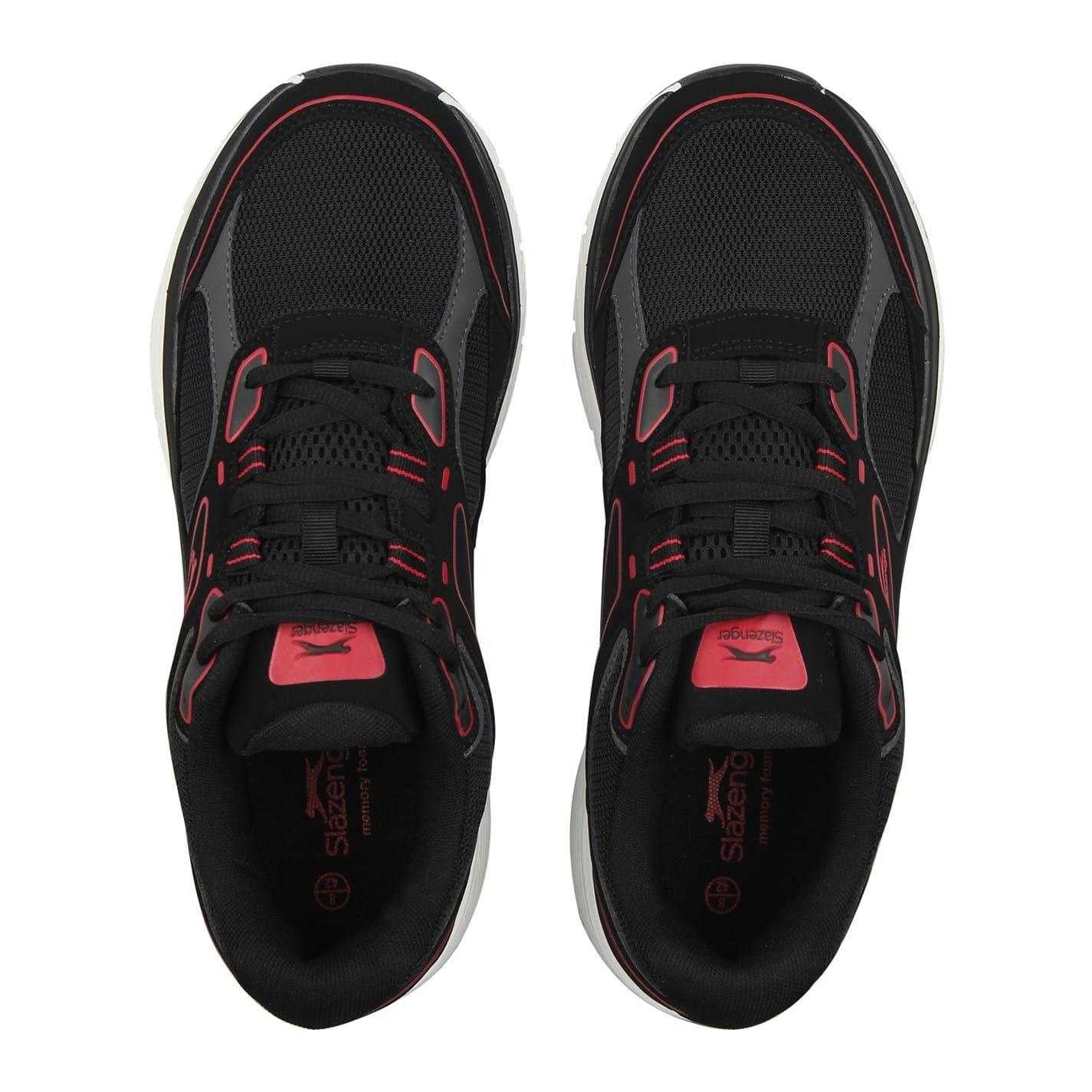 Black-Red - Lifestyle - Slazenger Mens Sleaford Leather Lace Up Trainers