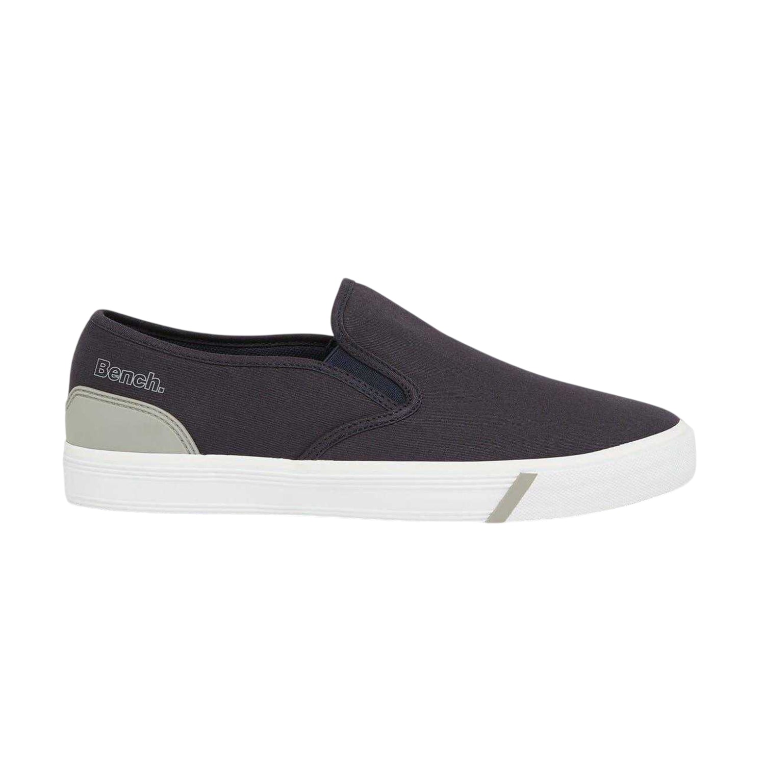 Navy - Side - Bench Mens Plain Slip-on Flat Trainers