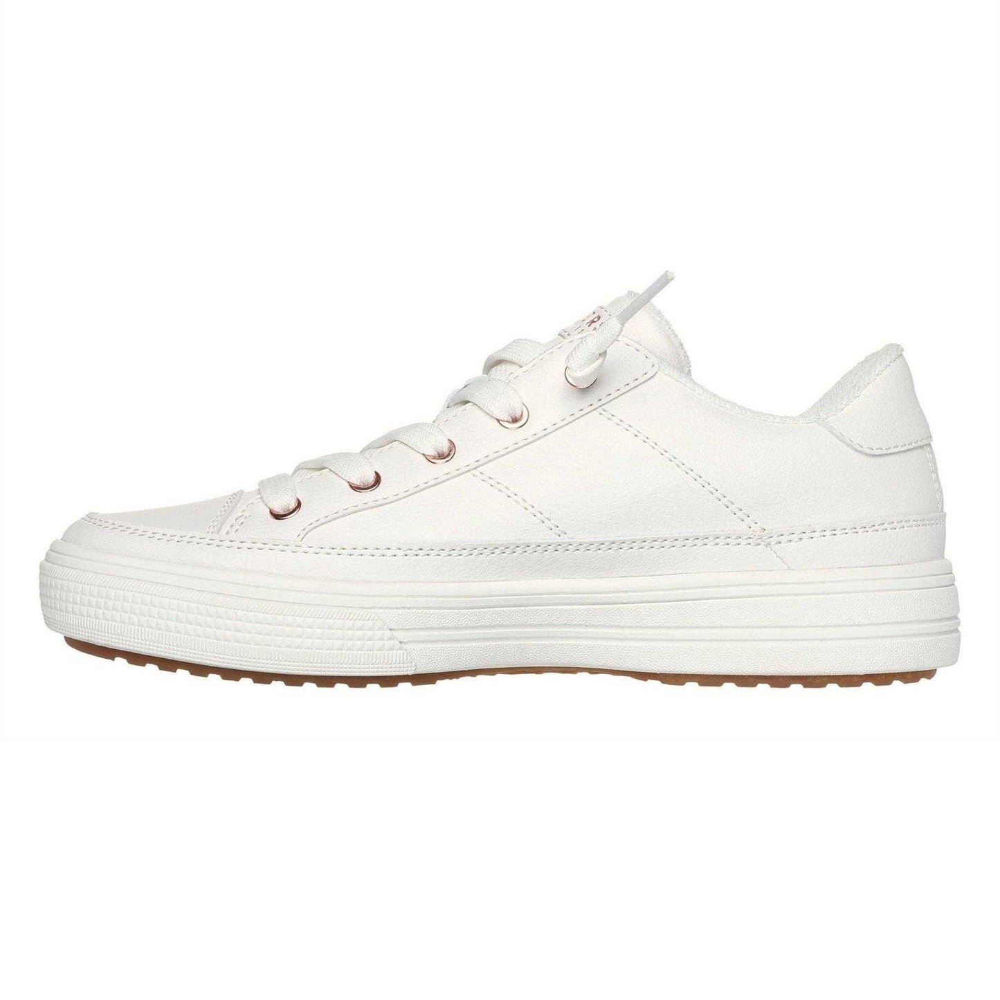 White-Rose Gold - Back - Skechers Womens-Ladies Arcade On My Way Arch Fit Trainers