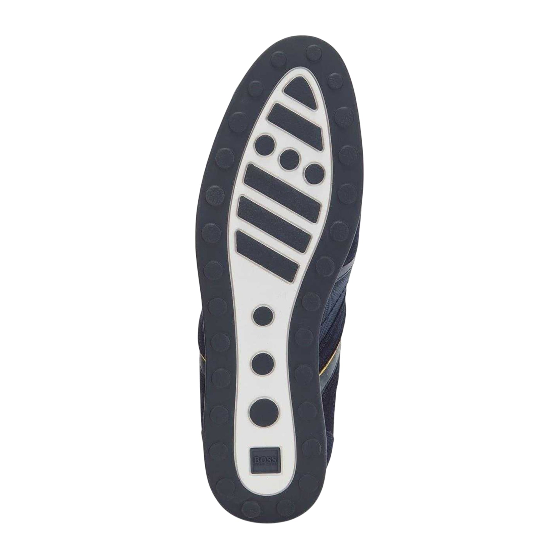 Navy - Pack Shot - Hugo Boss Mens Stiven Leather Lace Up Trainers