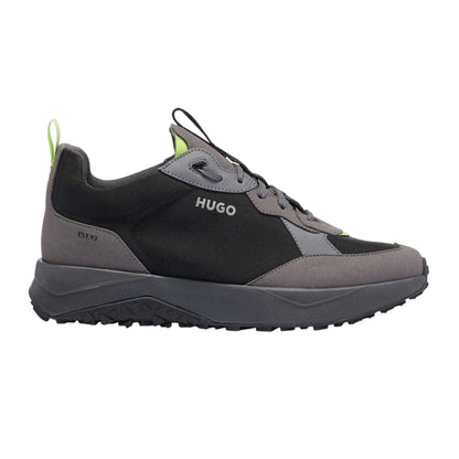 Black - Front - Hugo Mens Kane Runn Textile Lace Up Shoes