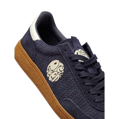 Navy - Side - Pretty Green Mens Ramblas Suede Trainers