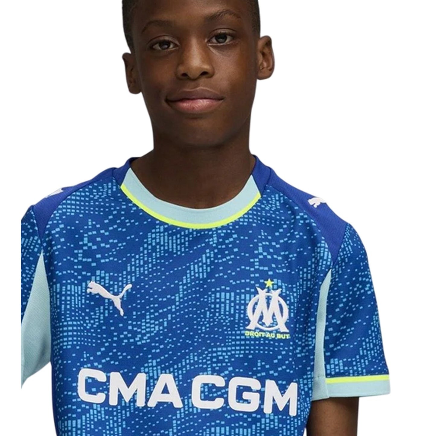 Blue - Side - Puma Childrens-Kids 2025-2026 Olympique De Marseille FC Third Jersey