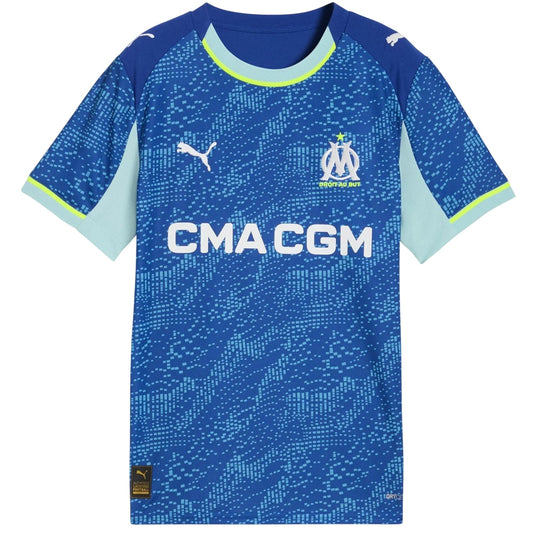 Blue - Front - Puma Childrens-Kids 2025-2026 Olympique De Marseille FC Third Jersey