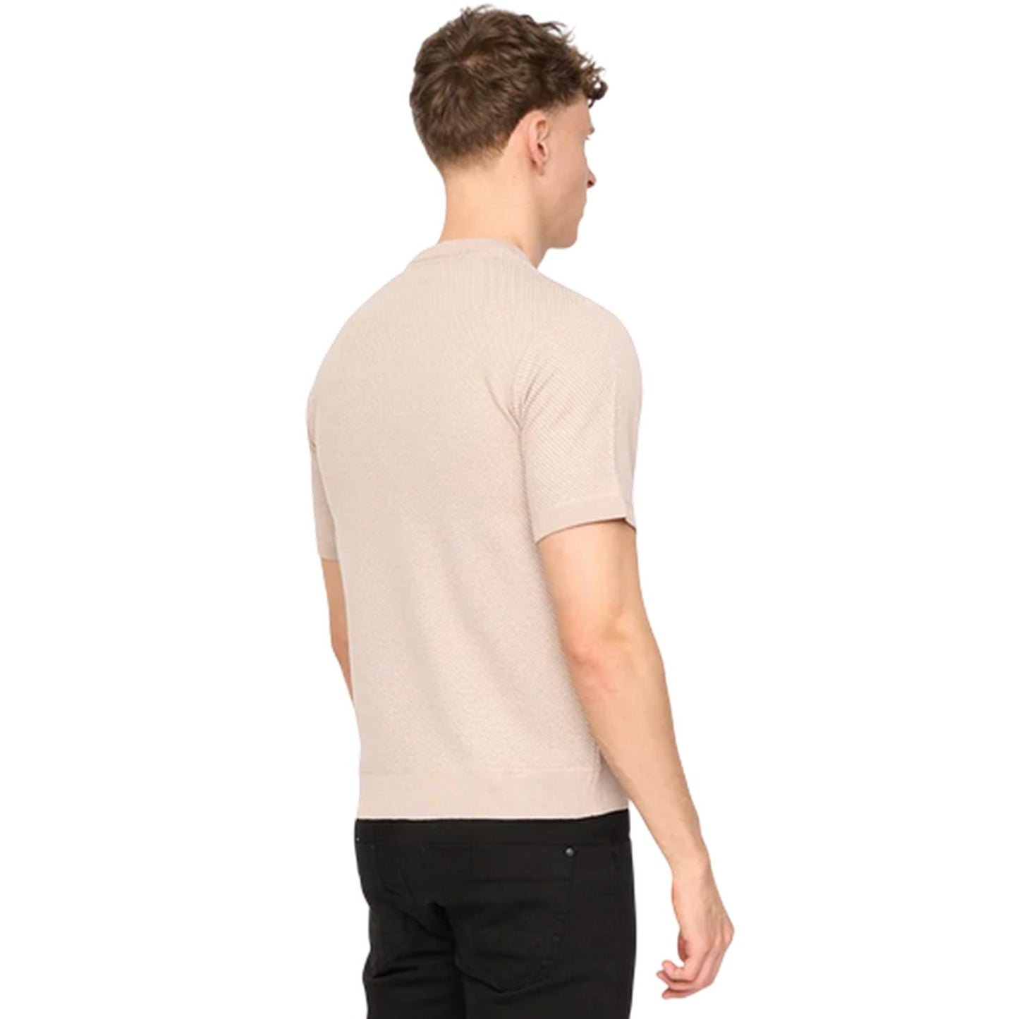 Stone - Back - Duck and Cover Mens Marvela Knitted T-Shirt
