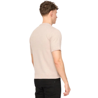Stone - Back - Duck and Cover Mens Marvela Knitted T-Shirt