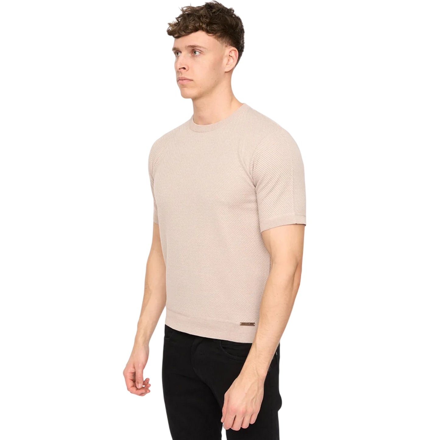 Stone - Lifestyle - Duck and Cover Mens Marvela Knitted T-Shirt