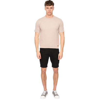 Stone - Pack Shot - Duck and Cover Mens Marvela Knitted T-Shirt