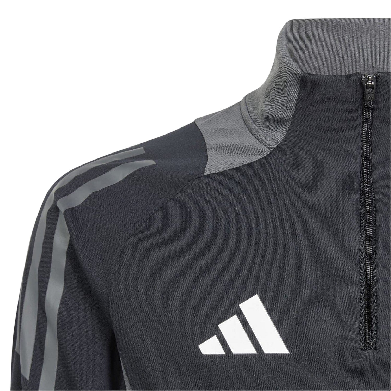 Black-Dark Grey - Side - Adidas Childrens-Kids Tiro 24 Competition 3 Stripes Training Top