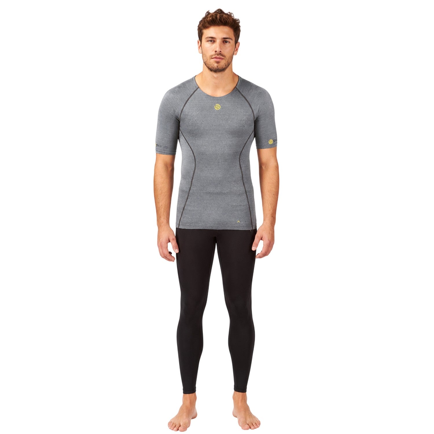 Grey - Pack Shot - Skins Mens A200 Short-Sleeved Top