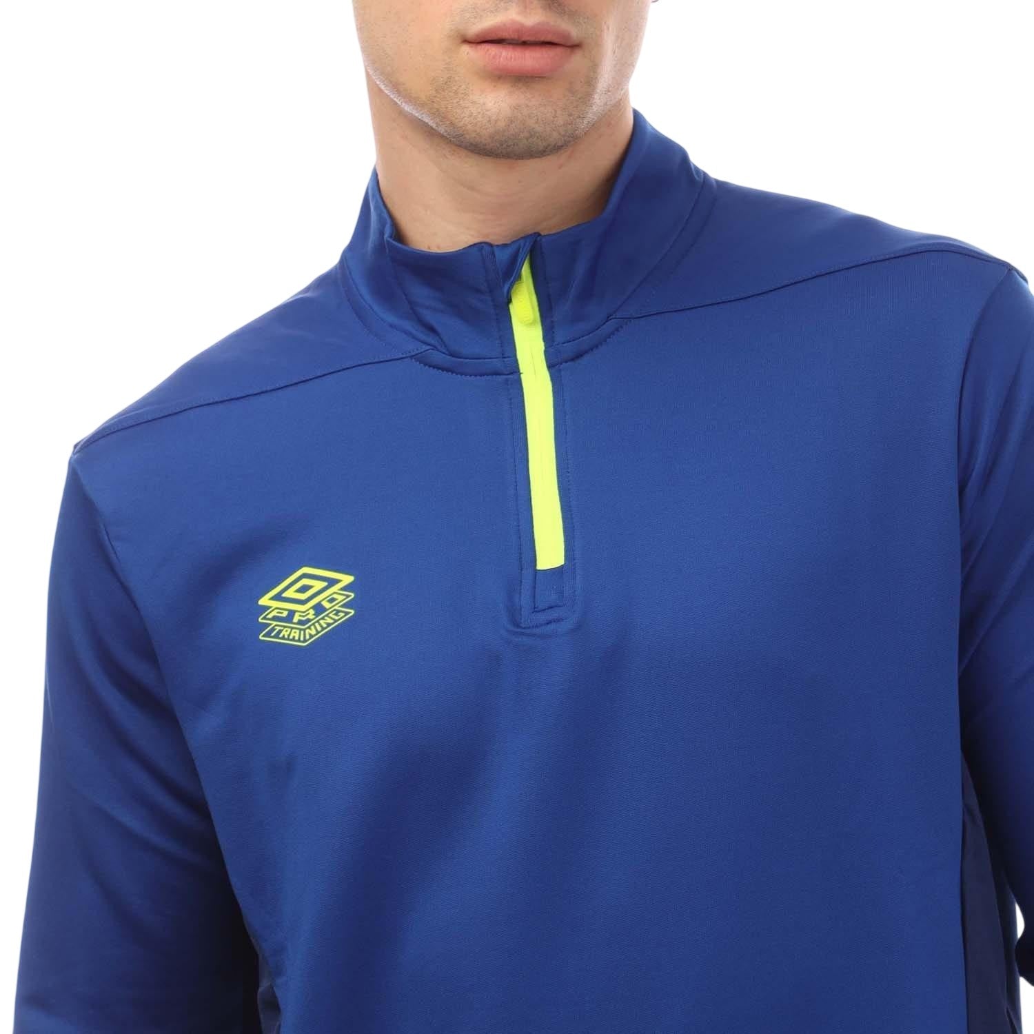Blue-Yellow - Side - Umbro Mens Premier Training Midlayer