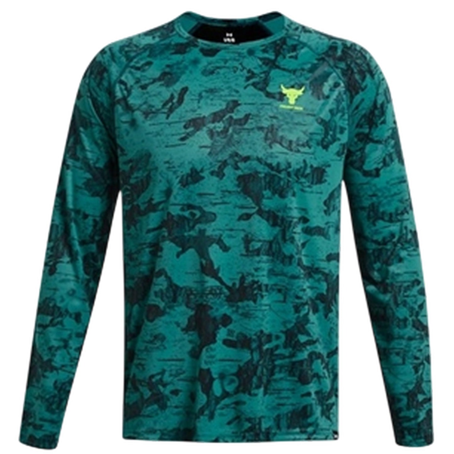 Green-Black - Front - Under Armour Mens Project Rock Iso-Chill Top