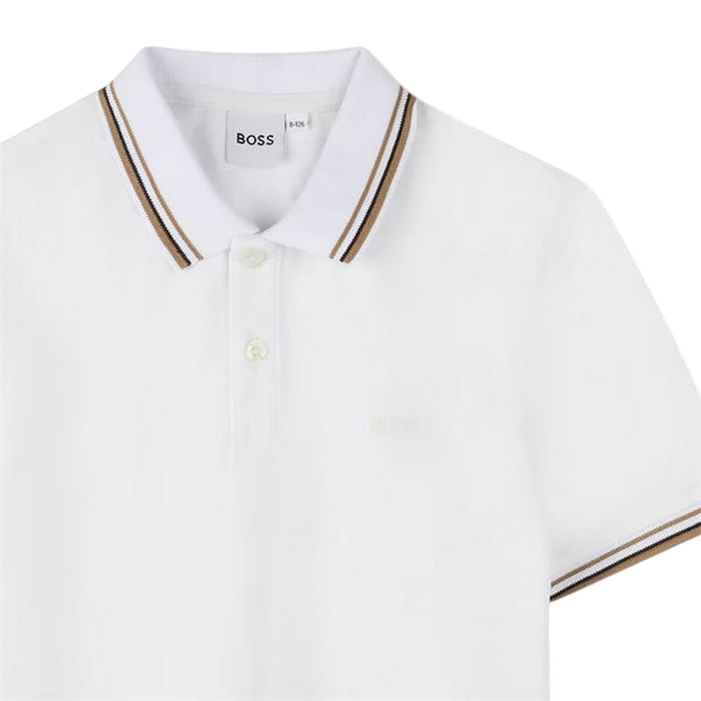 White - Side - Boss Mens Pique Polo Shirt