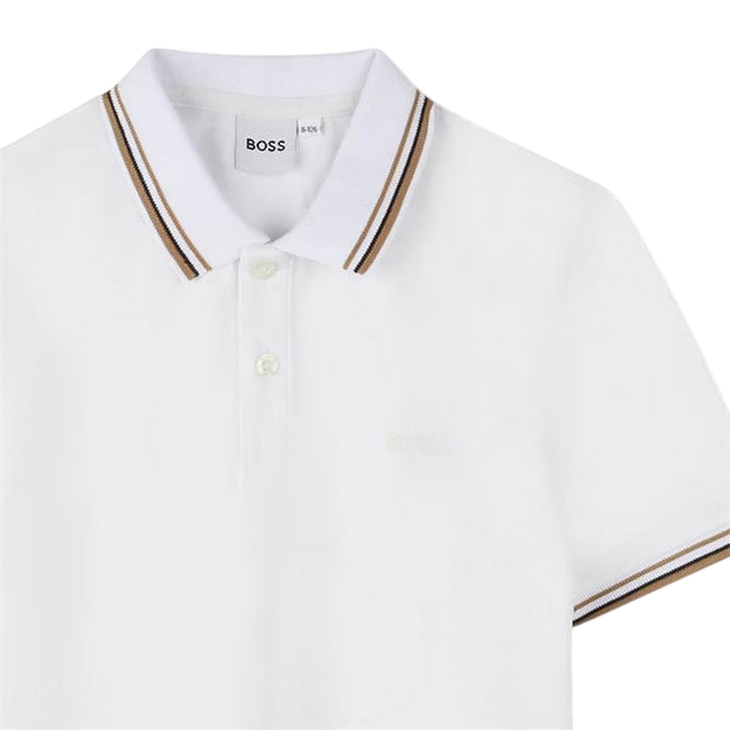 White - Side - Boss Mens Pique Polo Shirt