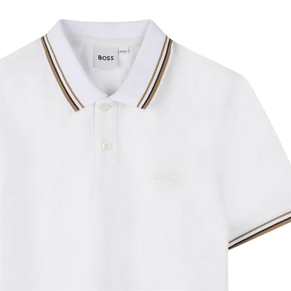 White - Side - Boss Mens Pique Polo Shirt