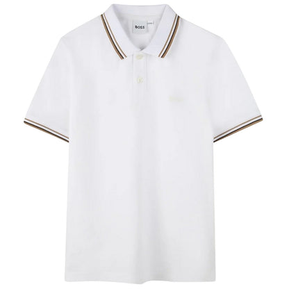 White - Front - Boss Mens Pique Polo Shirt