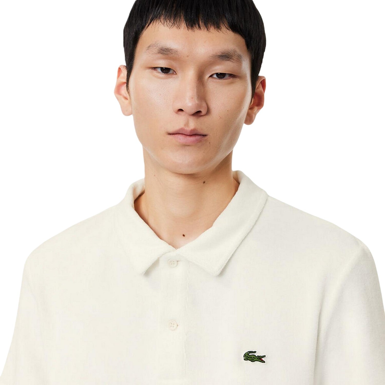 White - Side - Lacoste Mens Embroidered Logo Polo Shirt