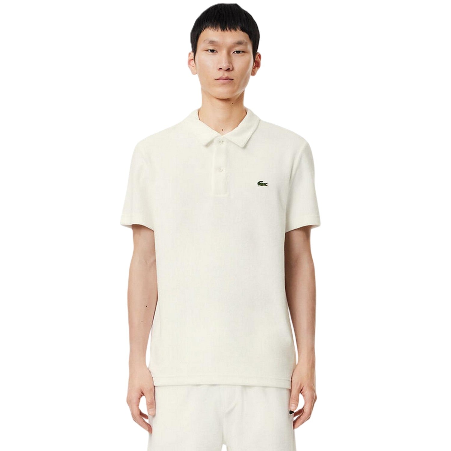 White - Pack Shot - Lacoste Mens Embroidered Logo Polo Shirt