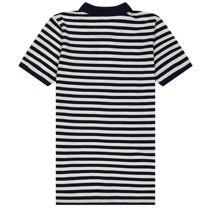 Black - Back - Farah Childrens-Kids Striped Yarn Dyed Polo Shirt