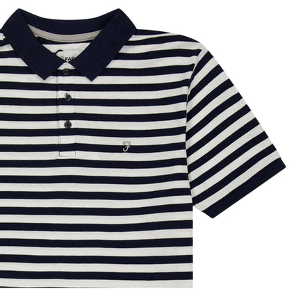 Black - Side - Farah Childrens-Kids Striped Yarn Dyed Polo Shirt