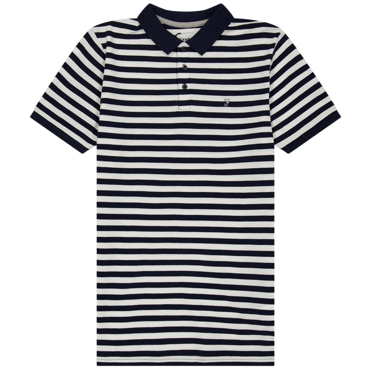 Black - Front - Farah Childrens-Kids Striped Yarn Dyed Polo Shirt
