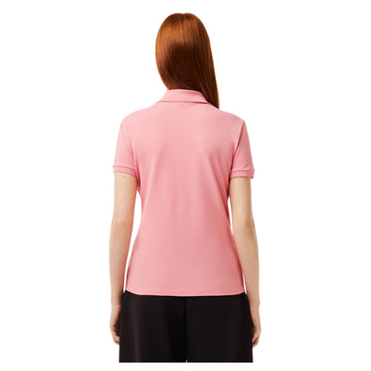 Pink - Back - Lacoste Womens-Ladies Pique Stretch Polo Shirt