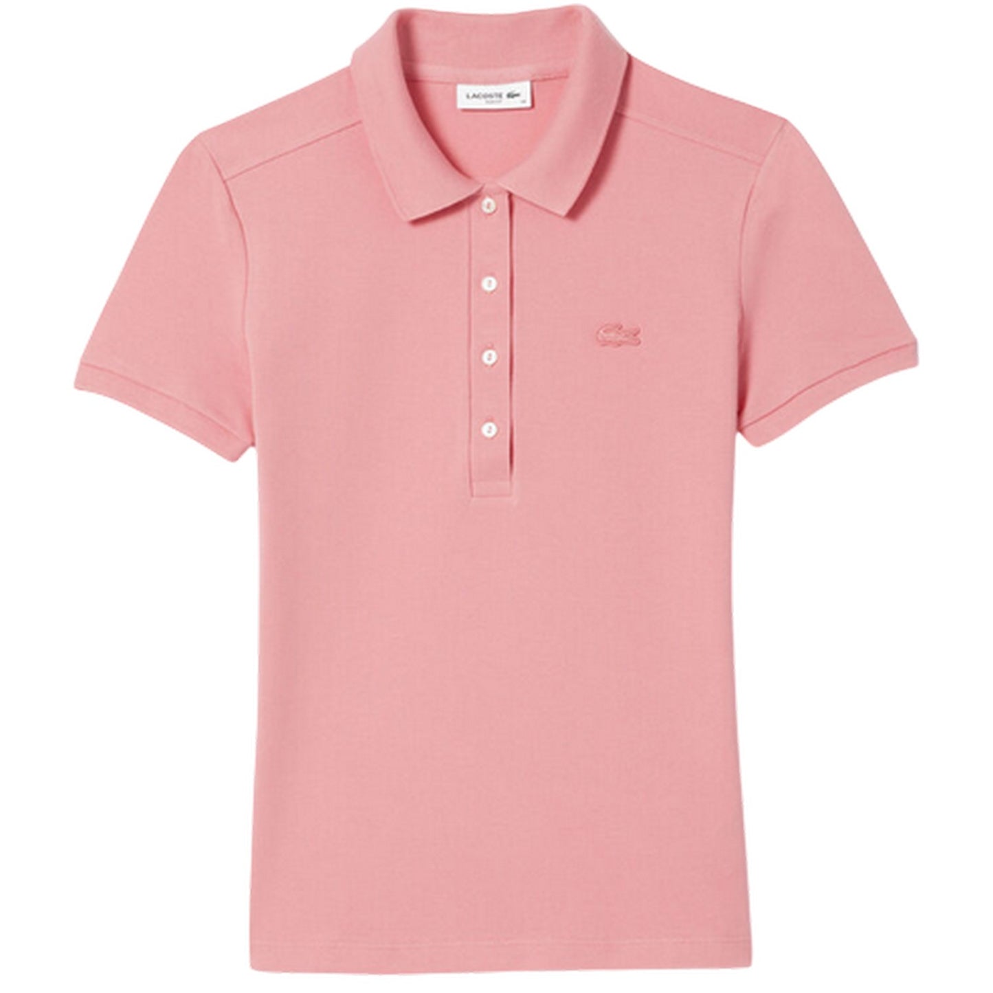 Pink - Front - Lacoste Womens-Ladies Pique Stretch Polo Shirt