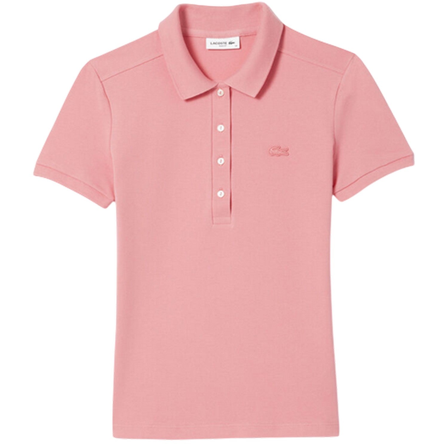 Pink - Front - Lacoste Womens-Ladies Pique Stretch Polo Shirt