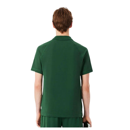 Green - Back - Lacoste Mens Ultra Dry Regular Tennis Polo Shirt