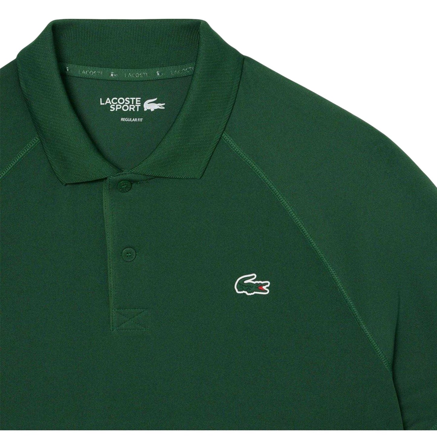 Green - Side - Lacoste Mens Ultra Dry Regular Tennis Polo Shirt