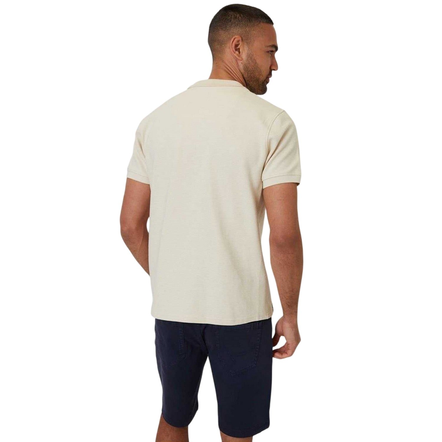 Oatmilk - Back - Threadbare Mens Caswell Polo Shirt