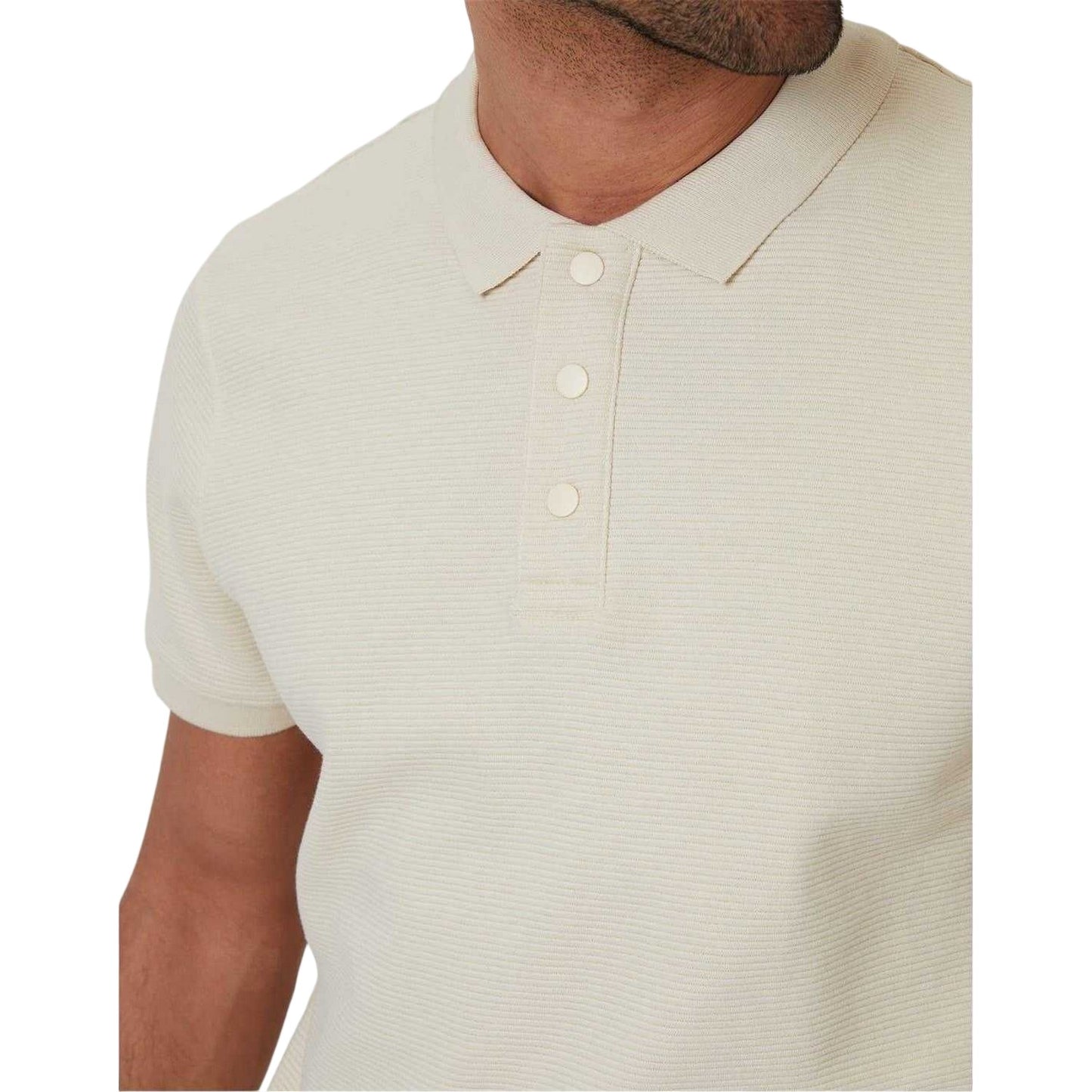 Oatmilk - Side - Threadbare Mens Caswell Polo Shirt