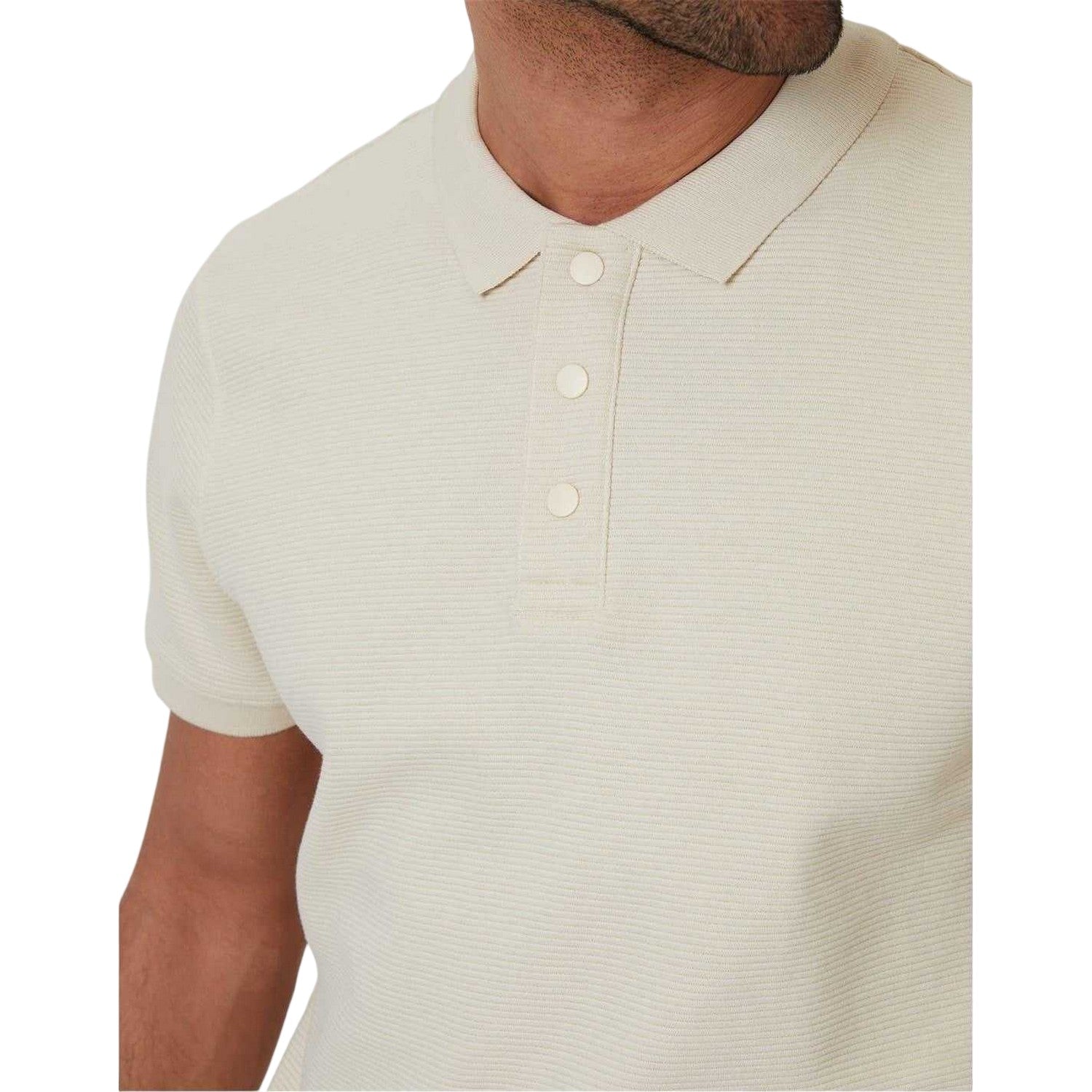 Oatmilk - Side - Threadbare Mens Caswell Polo Shirt