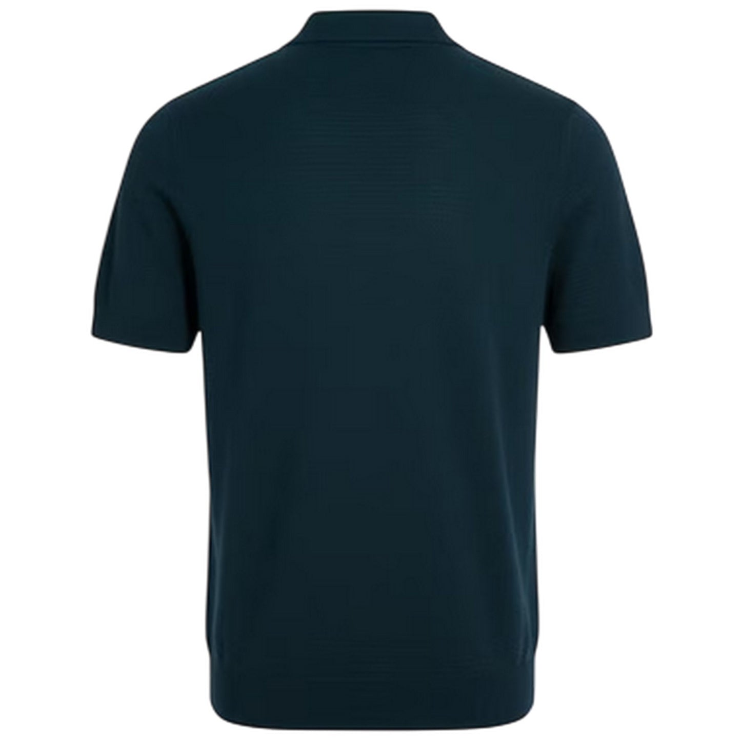 Blue - Back - Lyle & Scott Mens Herringbone Knitted Polo Shirt
