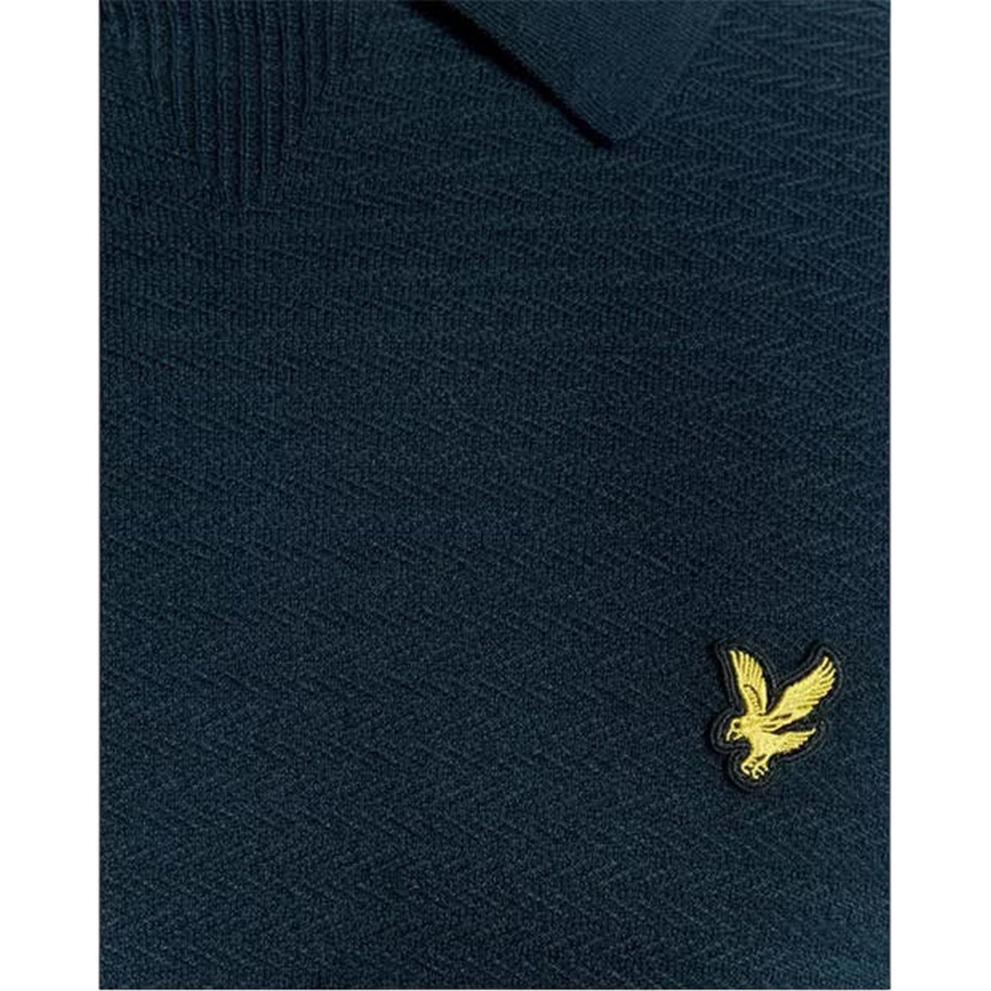 Blue - Lifestyle - Lyle & Scott Mens Herringbone Knitted Polo Shirt