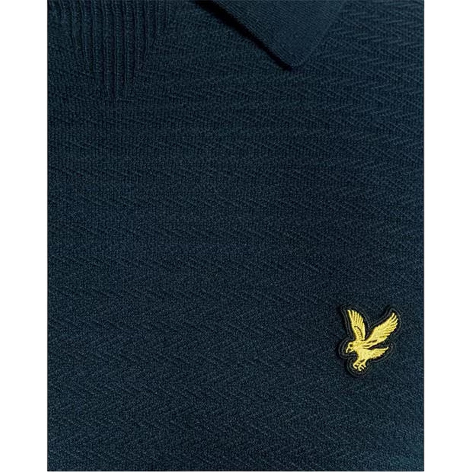 Blue - Lifestyle - Lyle & Scott Mens Herringbone Knitted Polo Shirt