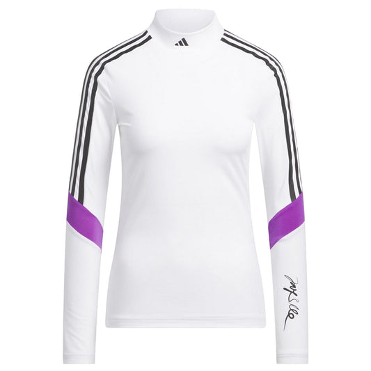 White - Front - Adidas Womens-Ladies Jay3lle Long-Sleeved Top