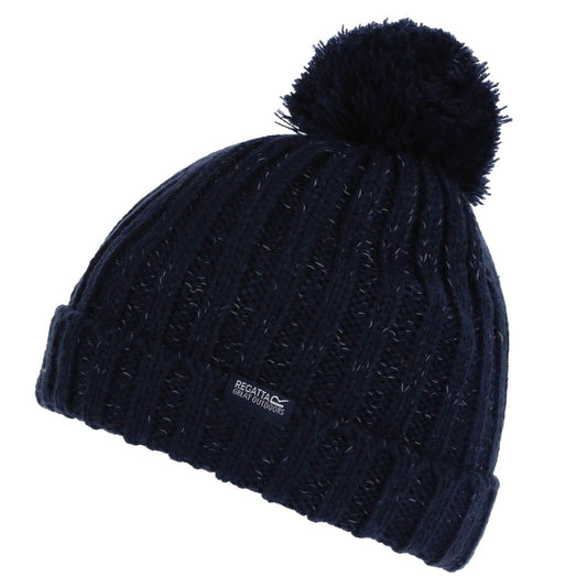 Navy - Front - Regatta Childrens-Kids Luminosity III Bobble Hat