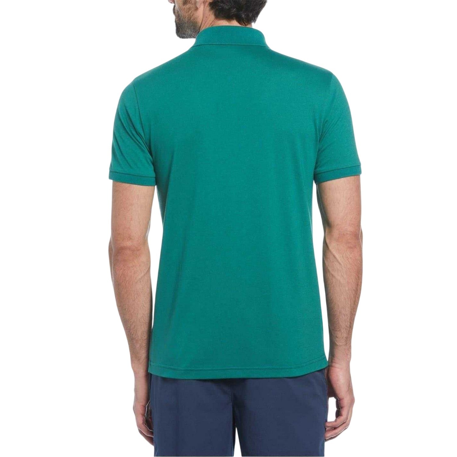 Green - Back - Original Penguin Mens Vertical Stripe Polo Shirt
