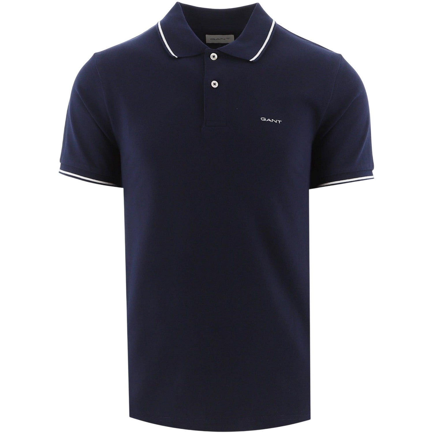 Evening Blue - Front - Gant Mens Embroidered Pique Polo Shirt
