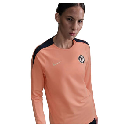 Apricot-Guava - Side - Nike Womens-Ladies Chelsea FC Logo Raglan Drill Top