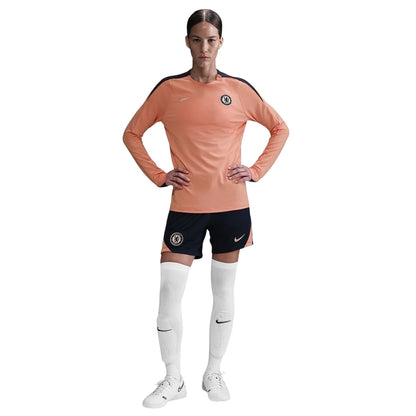 Apricot-Guava - Lifestyle - Nike Womens-Ladies Chelsea FC Logo Raglan Drill Top
