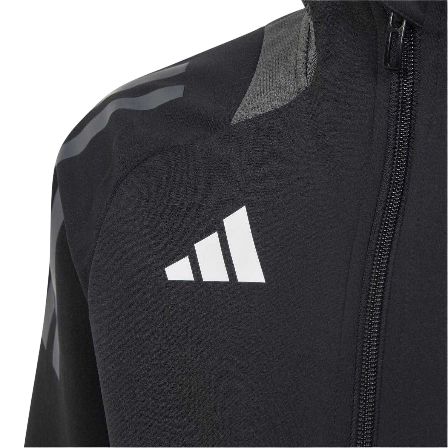 Black-Dark Grey - Lifestyle - Adidas Childrens-Kids Tiro 24 Funnel Neck Raglan Track Top