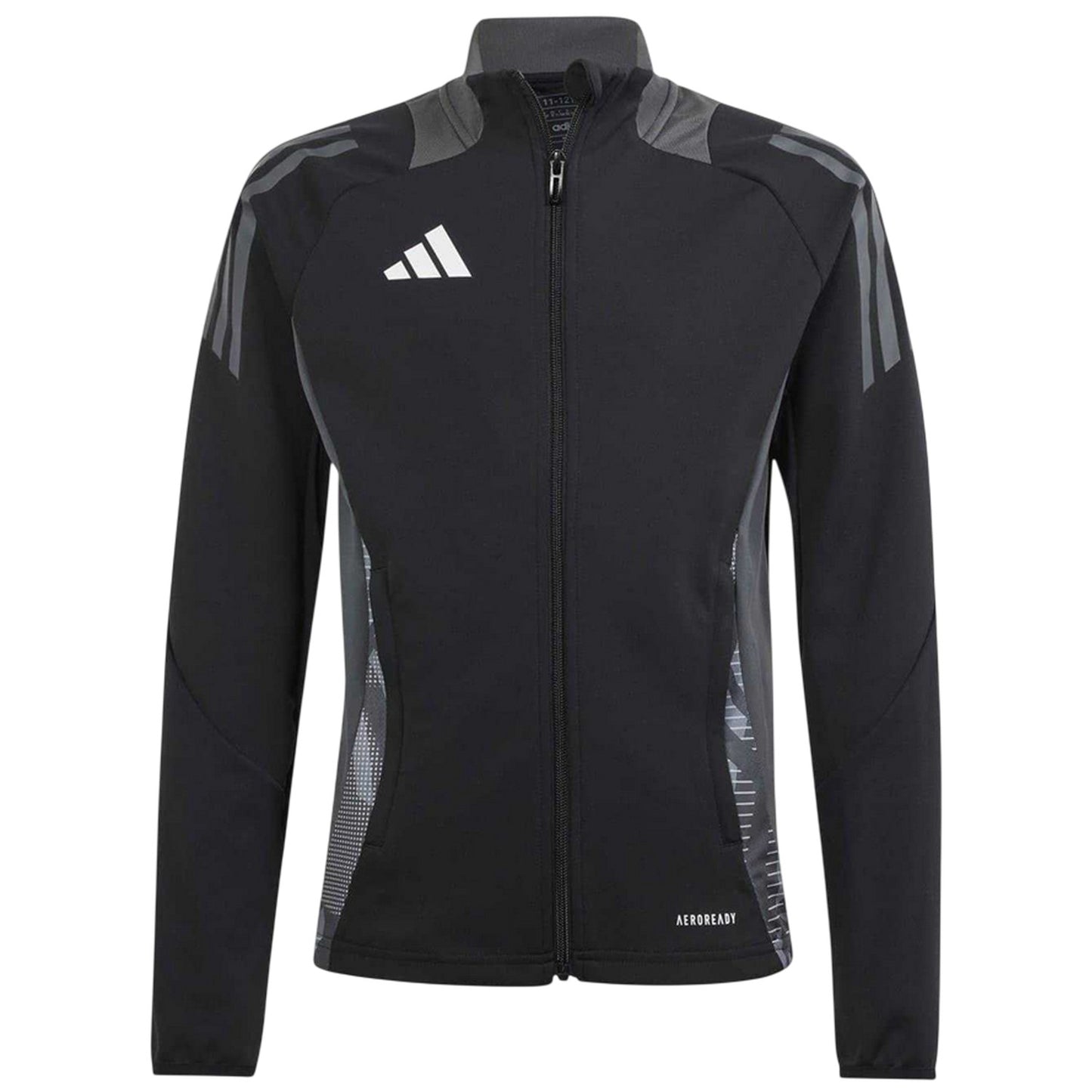 Black-Dark Grey - Front - Adidas Childrens-Kids Tiro 24 Funnel Neck Raglan Track Top