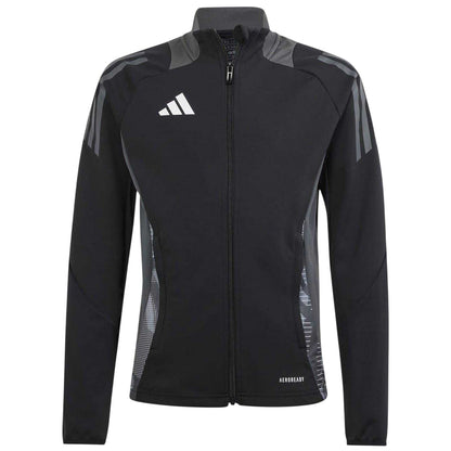 Black-Dark Grey - Front - Adidas Childrens-Kids Tiro 24 Funnel Neck Raglan Track Top