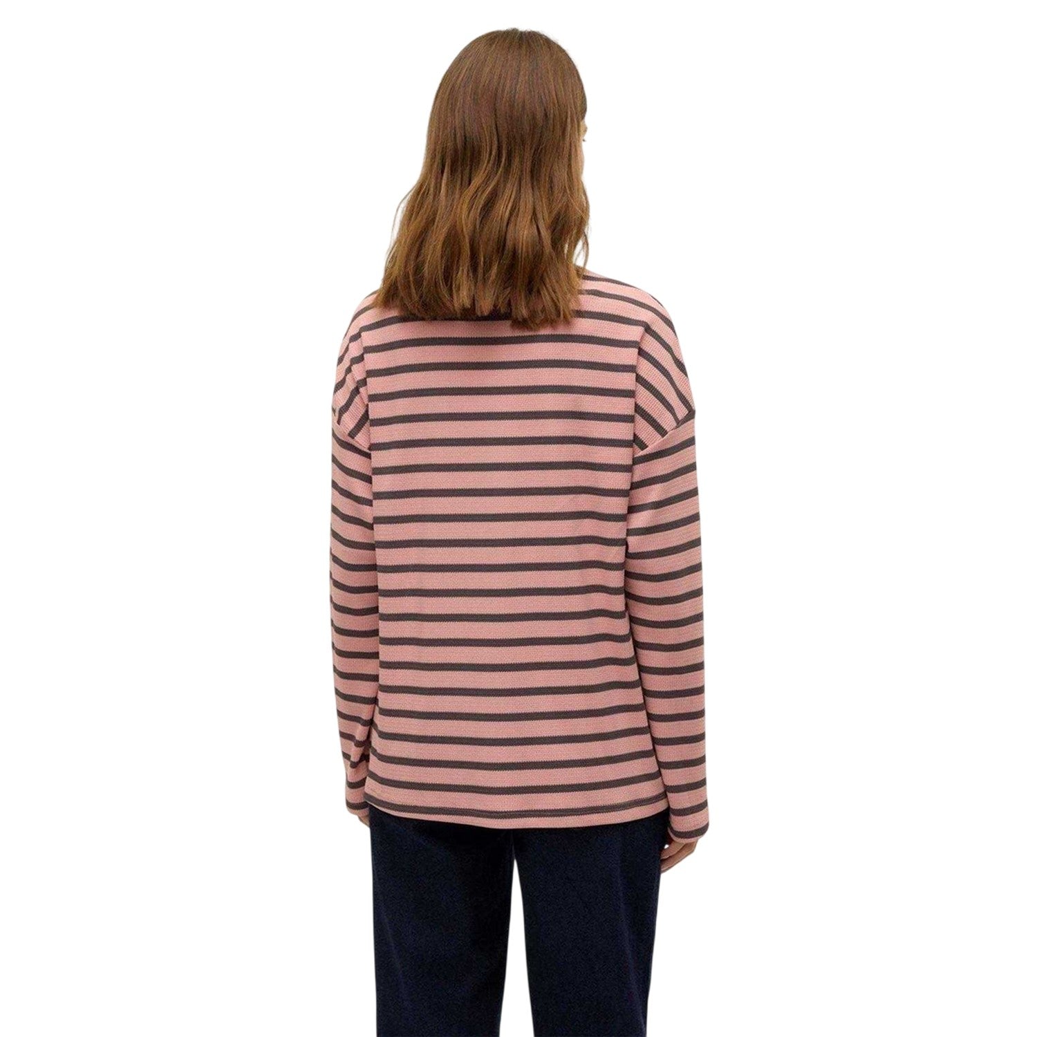 Pink - Back - Mamalicious Womens-Ladies Mlsille Striped Long-Sleeved T-Shirt