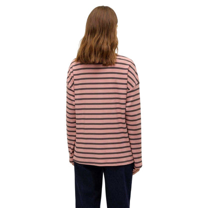Pink - Back - Mamalicious Womens-Ladies Mlsille Striped Long-Sleeved T-Shirt