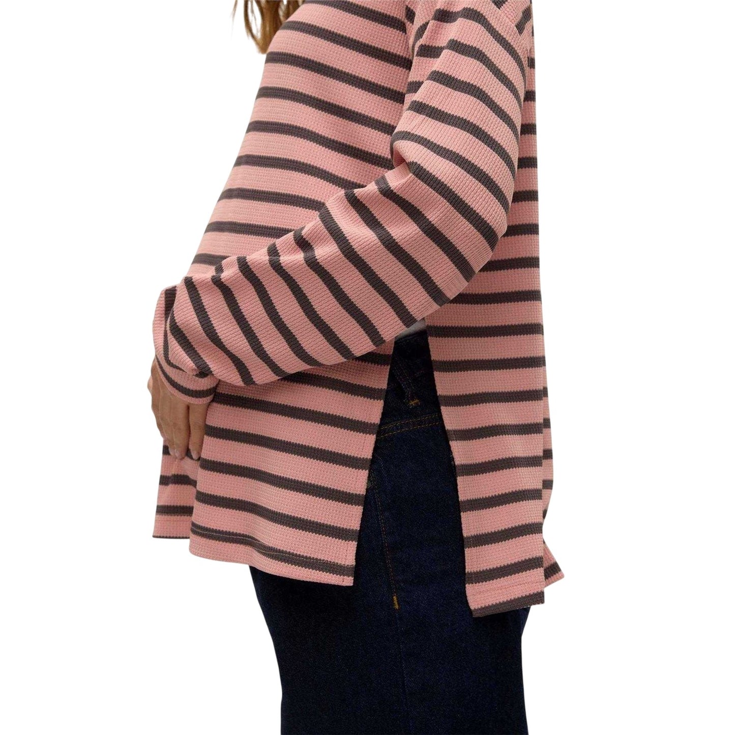 Pink - Lifestyle - Mamalicious Womens-Ladies Mlsille Striped Long-Sleeved T-Shirt